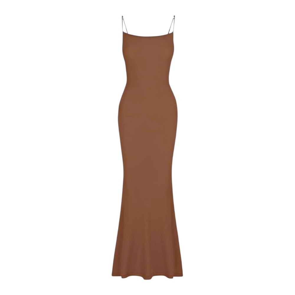 REORIA Brown Women's Basic Sexy Ribbed Bodycon Maxi Dresses Size: L NWOT